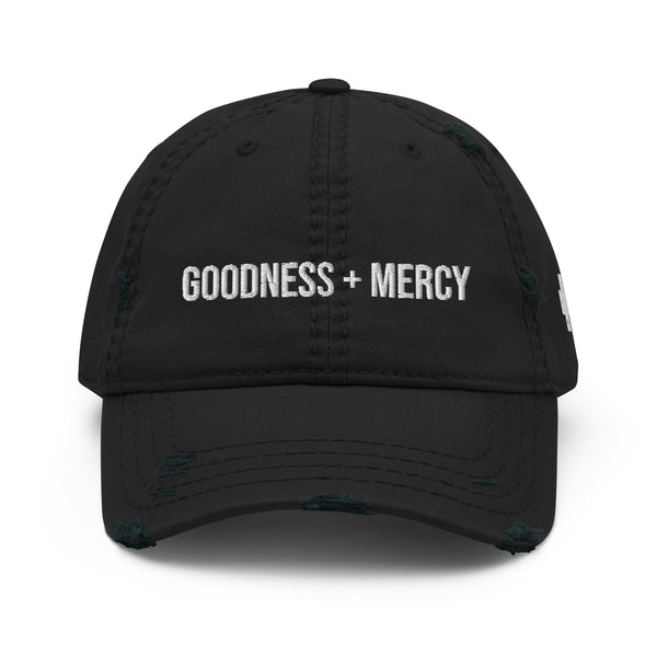 Goodness and Mercy Distressed Dad Hat