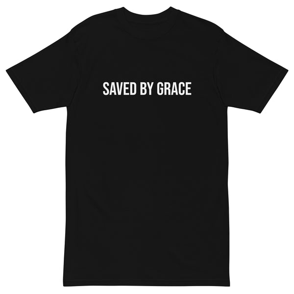 Saved By Grace Men’s premium heavyweight tee
